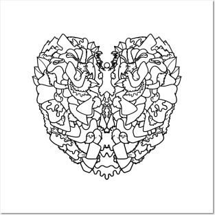 Abstract Design in Shape of a Lung Doodle Art Posters and Art